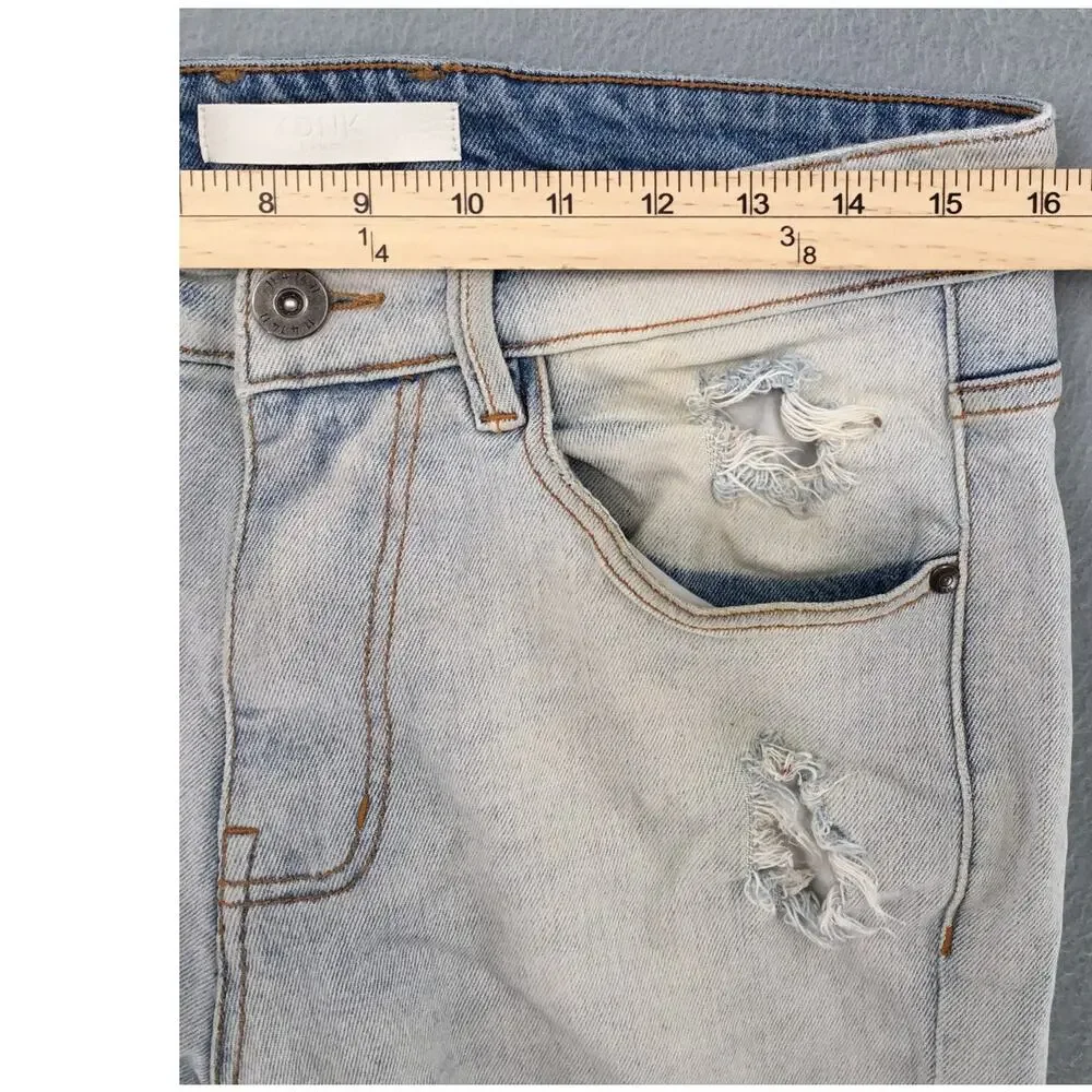 KDNK 11 4 14 11 Distressed Skinny Zip Hem Stretch Jeans Men's 32